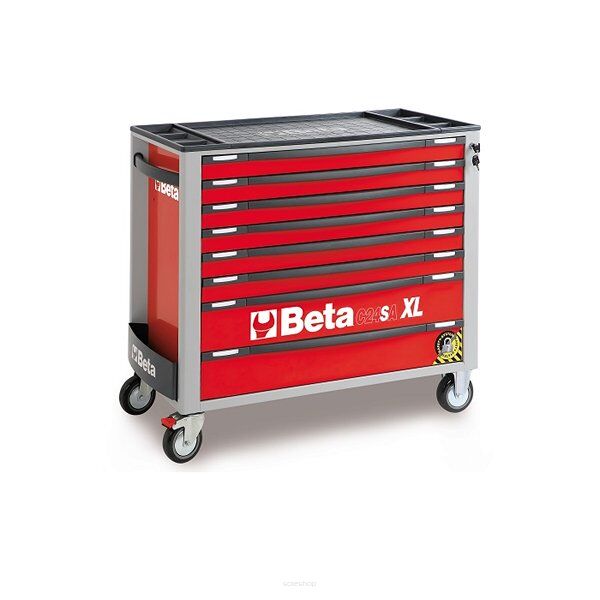 Werkzeugwagen mit acht Schubladen und Kippschutzsystem, langes Modell BETA C24SA-XL/8-R