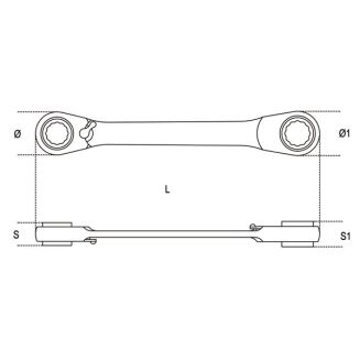 Ringschlüssel mit Knarre BETA 195AS/5/16X3/8 - 2