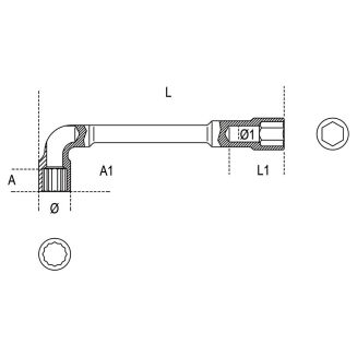 Doppelsteckschlüssel 12X6Kant BETA 932/6X6 - 2