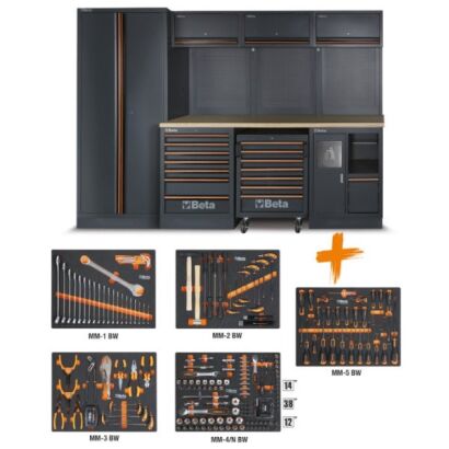 Werkstattmöbel-Set C45PRO 2.0 W mit 268 Universalwerkzeugen Beta Worker BETA C45PRO 2.0 W/268UT
