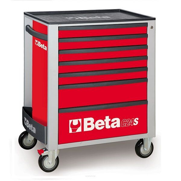 Werkzeugwagen mit 7 Schubladen und 197 Werkzeugen, rot BETA 2400S7/POL4/R