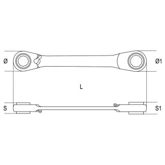 Doppelringschlüssel 15° BETA 195P/17X19 - 3