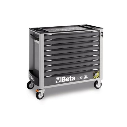 Werkzeugwagen mit neun Schubladen und Kippschutzsystem, langes Modell BETA C24SA-XL/9-R