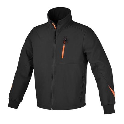 Softshelljacke, grau mit orangefarbenen und reflektierenden Einsätzen BETA 7658N/XL