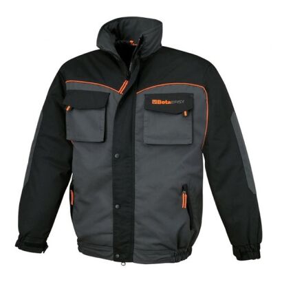 Arbeitsjacke EASY, wattiert, gefüttert, T/C-Leinen 260 g/m², mit Oxford-Einsätzen, grau BETA 7904E/XXL