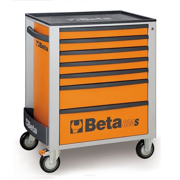 Werkzeugwagen mit 7 Schubladen und 197 Werkzeugen, orange BETA 2400S7/POL4/O