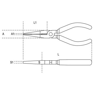 Flachzangen Geraden Extralang BETA 1162/200 - 2