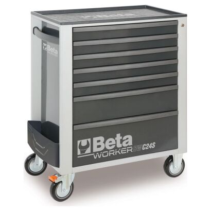 Werkzeugwagen mit 7 Schubladen,  mit Werkzeugsatz, 262 Teile BETA WORKER BW2400S7-G/AUTO