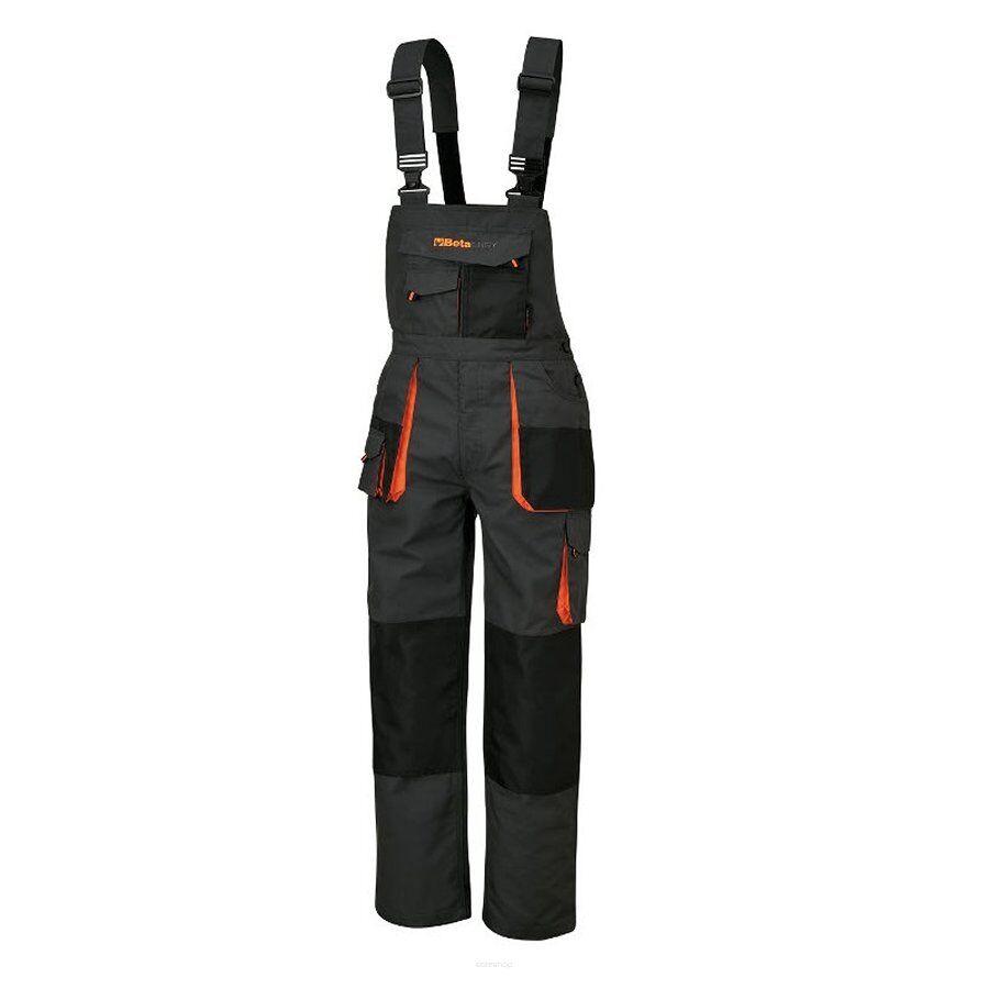 Arbeitshose mit Hosenträgern EASY LIGHT aus T/C-Material, 180 g/m2, mit Oxford-Einsätzen, grau BETA 7863E/XS