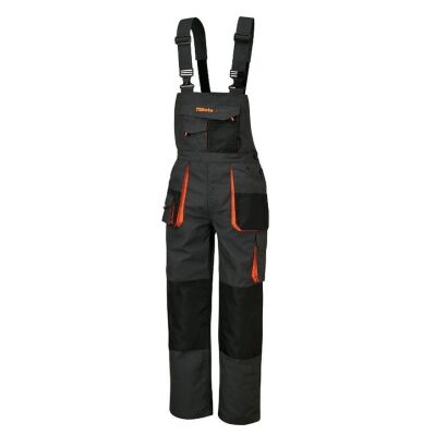 Arbeitshose mit Hosenträgern EASY LIGHT aus T/C-Material, 180 g/m2, mit Oxford-Einsätzen, grau BETA 7863E/XS