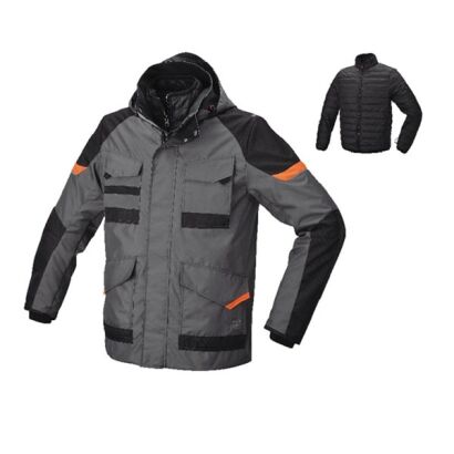 Lange Jacke, 3-in-1, aus polyurethanbeschichtetem Polyester, wasserdicht, grau BETA 7734/S