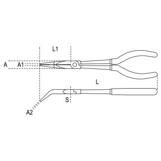 Zange mit Halbrunden Backen 45° BETA 1009L/B - 2