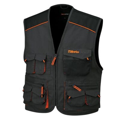 Arbeitsweste mit vielen Taschen EASY, T/C-Gewebe 260 g/m2, grau BETA 7907E/XXL