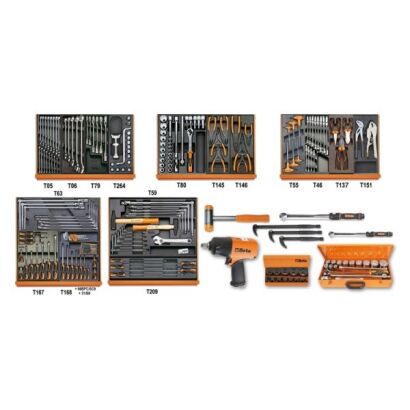 Set mit 202 Werkzeugen für die Instandhaltung in der Industrie in profilierten Einsätzen BETA 5910VG/3T