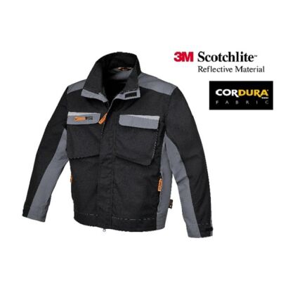 Arbeitsjacke, T/C-Leinen 280 g/m², Einsätze aus Cordura und Reflex 3M Scotchlite, schwarz-grau BETA 7829/XXXXL