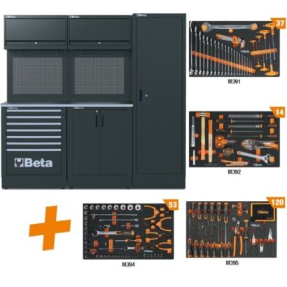 Werkstattmöbel-Set RSC50 2.0 mit 224 Werkzeugen BETA RSC50D/224UT